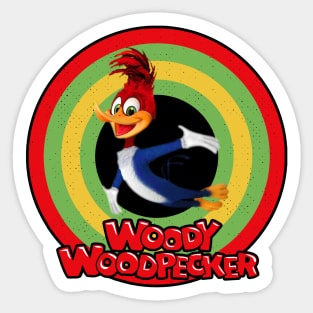 Woody Woodpecker Circle Style Sticker